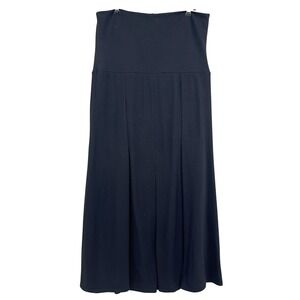 Cabi Womens Maxi Skirt Black High Waisted Stretch Knit Pleated Flare Style 686 M
